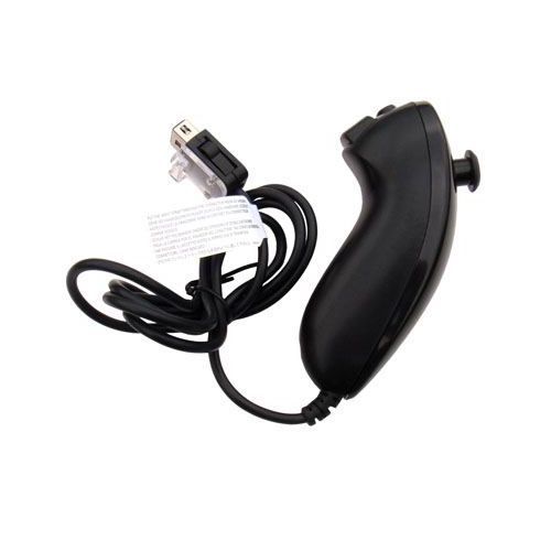 Noir - Ostent ¿ Manette Nunchuck Filaire À Poignée Incurvée Pour Nintendo Wii, Pour Console De Jeu Vidéo, Avec Mouvement
