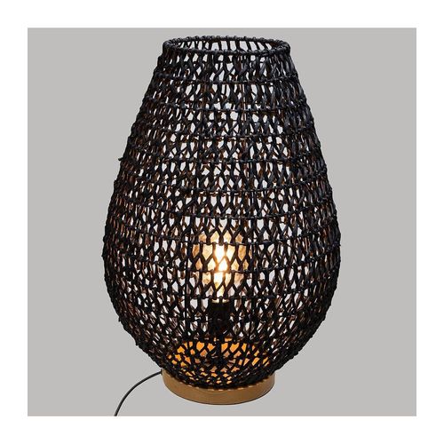 Lampe ? Poser En M?Tal Et Socle En Bois H 55 Cm