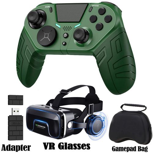 Sac Adaptateur Vr Vert - Manette De Jeu Sans Fil Bluetooth Pour Ps4/Ps3/Ps/Playstation 4/3 Pc, Contrôleur, Joystick, Pour Tv/Android/Téléphone