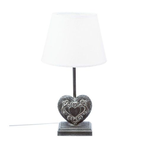 Lampe ? Poser Pied En Bois Forme Coeur H 49 Cm