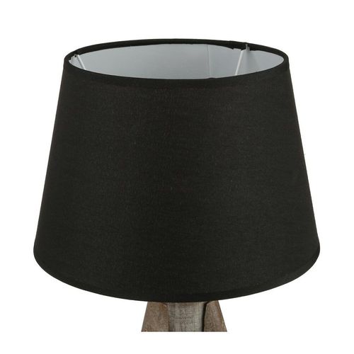 Lampe Tr?Pied En Bois Et Et Abat-Jour Noir H 46 Cm