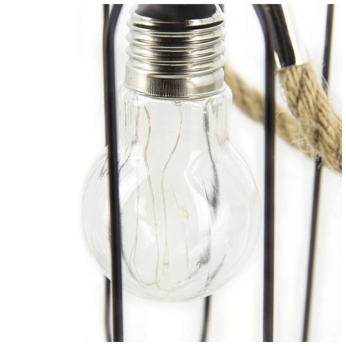 Lanterne Solaire Ip44 Blanc Chaud M?Tal Et Corde 6h D'autonomie