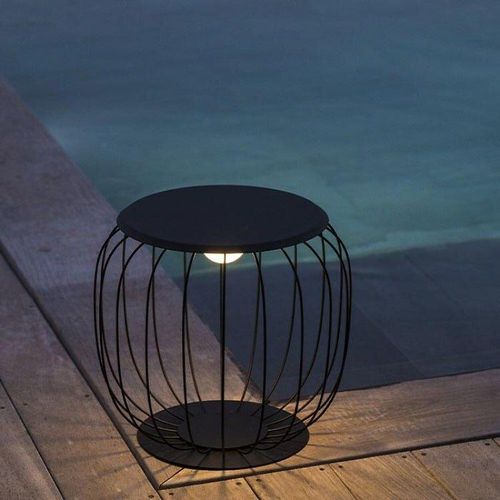 Lanterne Sans Fil Led Sunrise Gris M?Tal H40cm