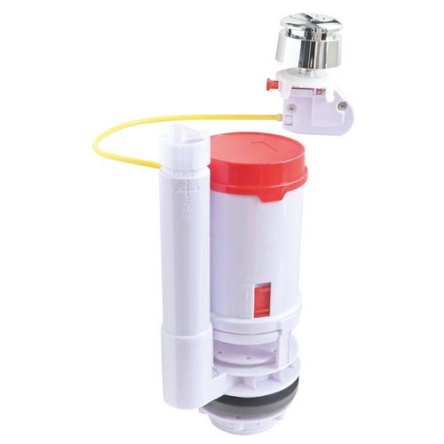 Mécanisme À Câble Pour Wc Double Chasse 3/6 Litres - Bouton Poussoir Chromé
