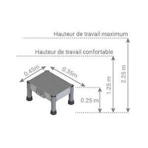 Marchepied Aluminium - 1 Marche - Mp1-40