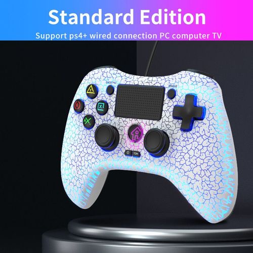 Une Manette - Manette De Jeu Sans Fil En Cristal Transparent, Manette De Jeu, Manette De Jeu Pour Console Ps4, Switch, Ps3, Android, Pc, Ios, Boutons Tactiles