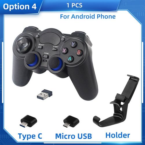 1 Pcs - Manette De Jeu Sans Fil Avec Support En Option, Manette De Jeu, Manette De Jeu, Ps3, Pc, Android, Windows, Raspberry Pi 4, Téléphone Intelligent, 2.4g
