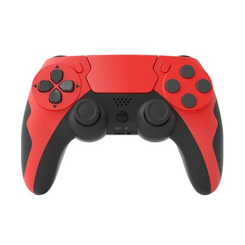 Rouge Noir - Manette De Jeu Sans Fil Bt Avec Microphone Touchsub, Double Vibration, Pas De Latence, Port Écouteur Pour Ps4, Ps3, Pc