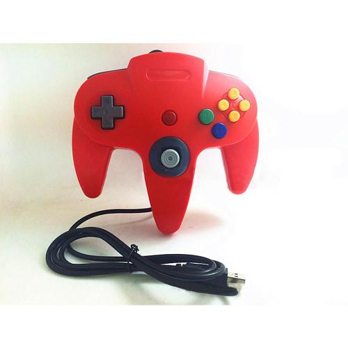 Rouge - Manette De Jeu Usb Pour Ordinateur Pc, Manette De Jeu, Poignée Abs, N64