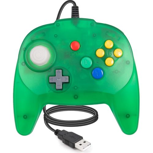 Green De La Jungle - Mini Contrôleur Filaire Pour Jeux N64 Classiques, Manette De Jeu, Windows, Pc, Mac, Linux, Raspberry Pi 4, Console De Commutation, Version Usb