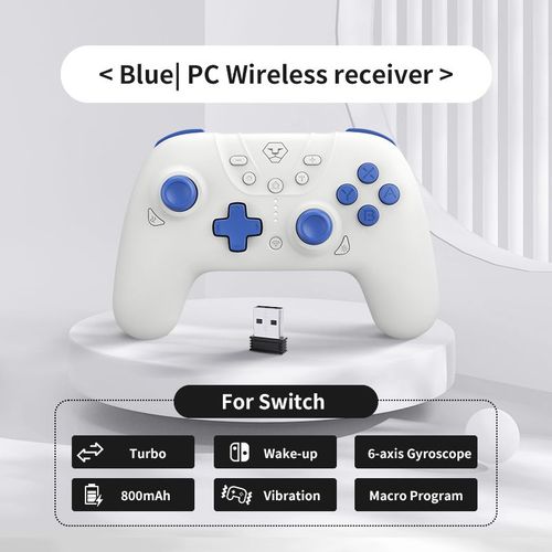 Bleu Avec Récepteur - Manette De Jeu Sans Fil Bluetooth Pour Nintendo Switch, Manette Mobile, Manette, Gyroscope 6 Axes, Android, Iphone, Pc