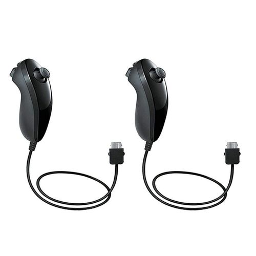 2pcs Gauche Noir - Télécommande Sans Fil Motion Plus, Accessoires De Jeu Vidéo, Contrôleur 2 En 1, Nintendo Wii, Wii U, Télécommande, Droit De Magasins