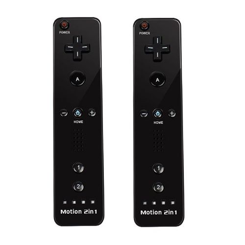 2pcs À Droite Noir - Télécommande Sans Fil Motion Plus, Accessoires De Jeu Vidéo, Contrôleur 2 En 1, Nintendo Wii, Wii U, Télécommande, Droit De Magasins