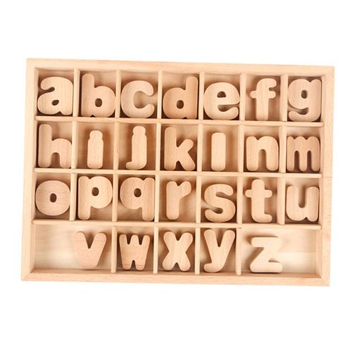 Blocs De Lettres De L'alphabet , Jouets Éducatifs Montessori, Blocs De Construction Préscolaires Pour Garçons, Filles, Tout-Petits Minuscule