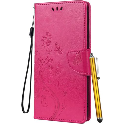 Beek Coque Pour Oppo Reno 6, Etui Housse Pour Oppo Reno 6 Coque En Cuir Portefeuille Pochette Avec Fentes Pour Cartes Protecteur Silicone Souple Cover Pour Oppo Reno 6, Rose Beek2933