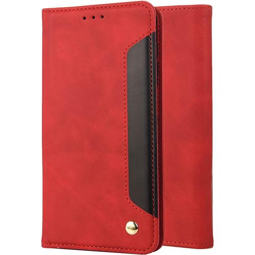 Beek Coque Pour Samsung Galaxy S20 Ultra Etui Housse Cuir Portefeuille Pochette Flip Cover Protecteur Magnétique Soft Tpu Silicone Etui Galaxy S20 Ultra Avec Fente Pour Carte, Rouge Beek3137