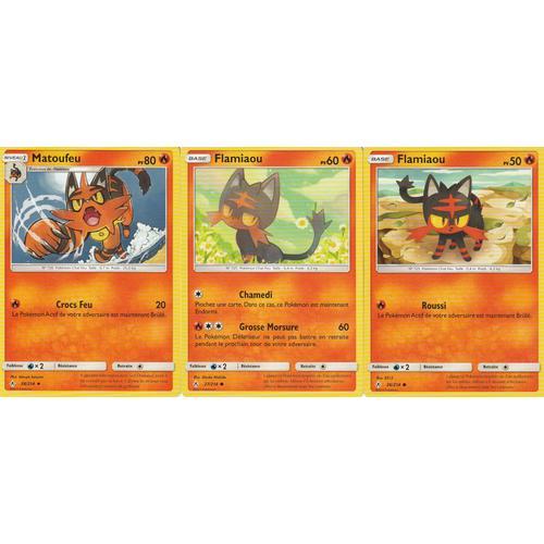 3 Cartes Pokemon - Matoufeu 28/214 - Flamiaou 26/214 - Flamiaou 27/214 - Sl10 - Alliance Infaillible -