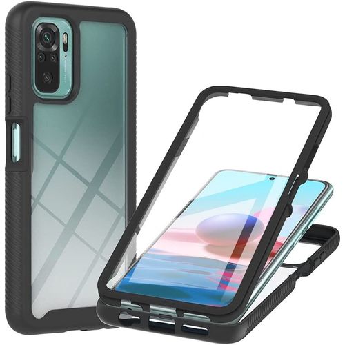 Coque Pour Xiaomi Redmi Note 10s, 360° Transparente Étui Antichoc Housse Integrale Transparent Silicone Bumper Avec Protecteur D'écran Intégré Case Coque Pour Xiaomi Redmi Note 10s - Noir