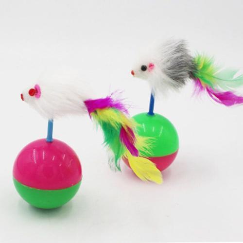 Jouets souris gobelet chaton en plastique,1 pièces,balles de jeu Mimi,jouets  en fourrure préférés,produits pour animaux de compagnie