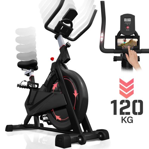 Physionics® Vélo D'appartement - Avec Écran, Ergomètre, Selle, Guidon Et Résistance Réglables - Vélo D'exercice, De Fitness, D'intérieur