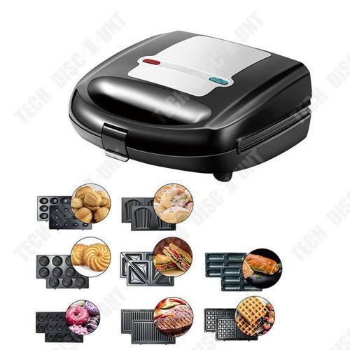 TD® Machine à gaufres et sandwichs 8 en 1 Machine à beignets Madeleine Machine à biscuits Machine à petit déjeuner Machine à gâteaux