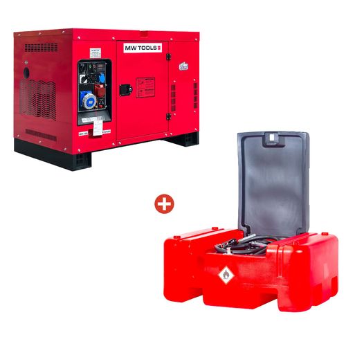 Groupe électrogène diesel 15kW + station de ravitaillement 210L MW Tools DG150EPPACK1
