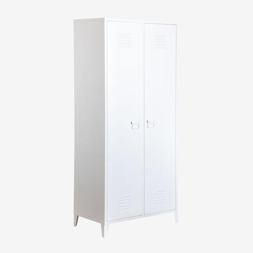 Armoire Vestiaire 2 Portes En Acier Pohpli Blanc Gardenia