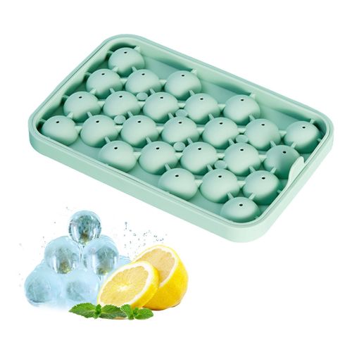 Plateau Rond À Glaçons, Moule Pour Congélateur Avec Couvercle Amovible, Boules De Glace Réutilisables Pour Whisky Et Cocktail