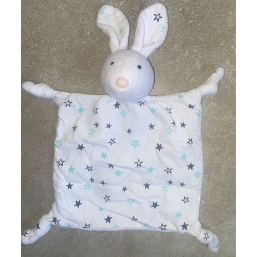 Doudou Lapin Grain De Blé Blanc Étoiles Jouet Peluche Bebe