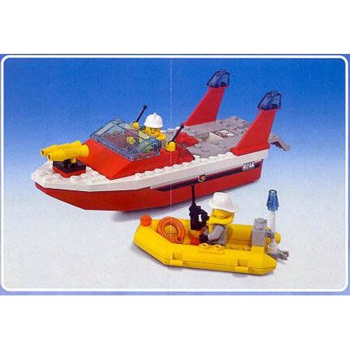 Lego 6429 Bateau Et Hors Bord Des Pompiers Avec 2 Figurines