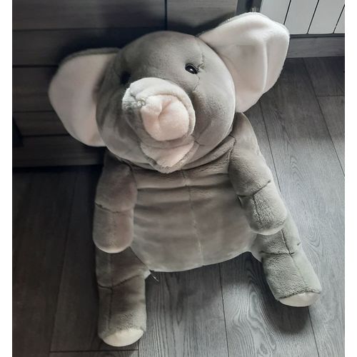Eléphant En Peluche Gris 70 Cm