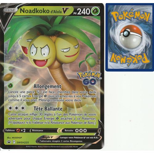 Carte Pokemon - Noadkoko D'alola V - Swsh225 - Jumbo - Promo - Eb10,5 - Pokemon Go -