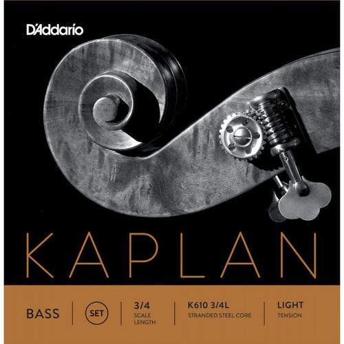 D'addario K610 3/4l - Jeu De Cordes Contrebasse Kaplan, Manche 3/4, Light