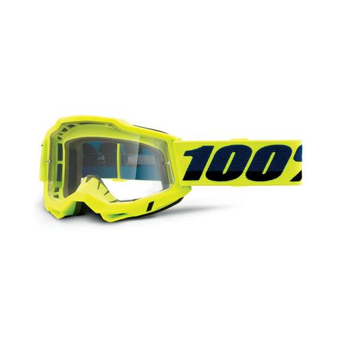 Masque Moto Cross Écran Incolore 100% Accuri 2 - Jaune