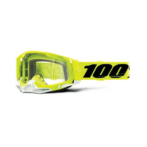 Masque Moto Cross Écran Incolore 100% Racecraft 2 - Jaune