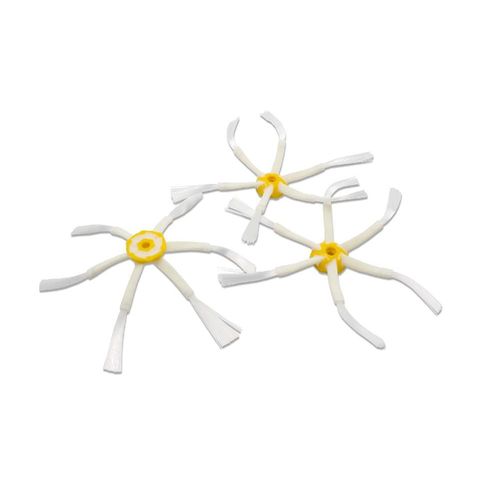 vhbw 3x Brosse latérale compatible avec iRobot Roomba 696, 690, 700, 681, 675, 671, 670, 695 robot aspirateur - Lot de brosses, jaune / blanc