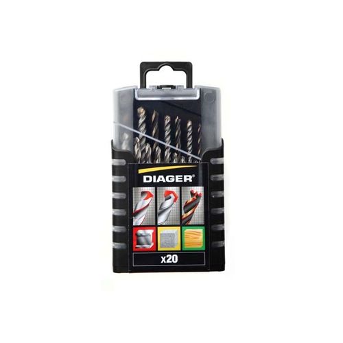 Coffret de 20 forets DIAGER mixtes bois et métal - 5017A