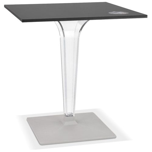 Table De Terrasse Carrée 'limpid' Noire Intérieur/Extérieur - 68x68 Cm