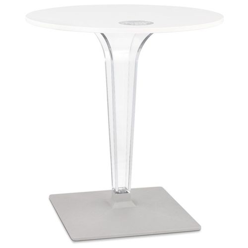 Table De Terrasse Ronde 'limpid' Blanche Intérieur/Extérieur - Ø 68 Cm