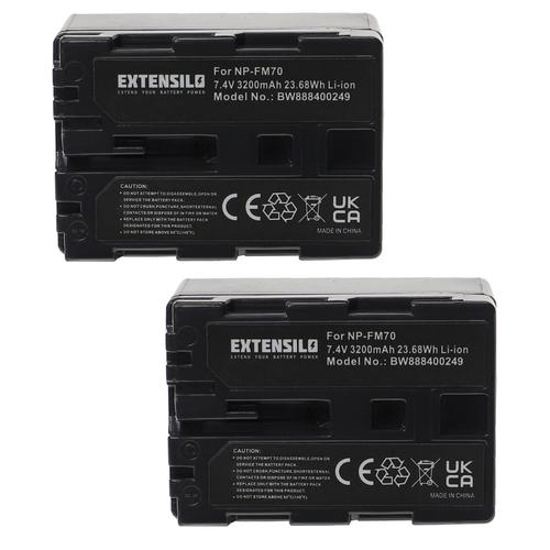 EXTENSILO 2x Batteries compatible avec Sony DSC-F717, DSC-F828, DSC-R1, DSC-S30, DSC-S50 appareil photo, reflex numérique (3200mAh, 7,4V, Li-ion)