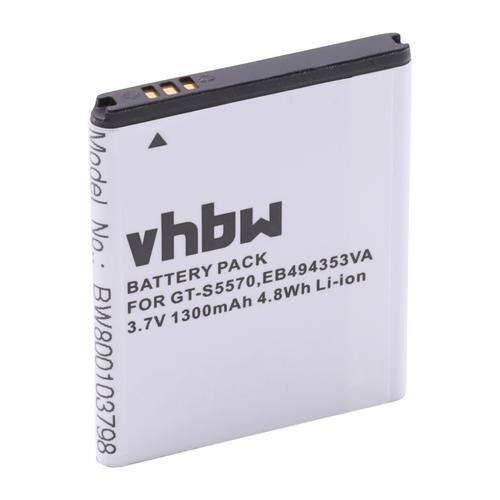 Vhbw Batterie Compatible Avec Samsung Wave Gt-S7230e, I559, S5250 525, S5330 533 Téléphone Portable (1300mah, 3,7v, Li-Ion)