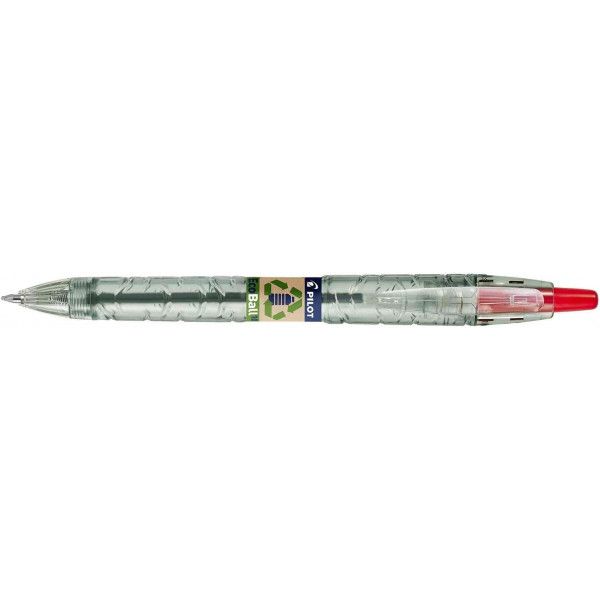 Stylo Bille - Rétractable - Rouge - Plastique Recyclé - B2p Ecoball - Begreen - Pilot