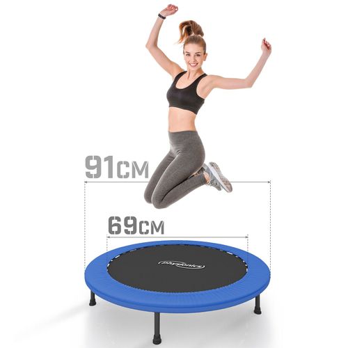 Physionics® Mini Trampoline De Fitness - Diamètre Ø 91 Cm, Pieds Antidérapants, Usage Intérieur / Extérieur - Trampoline De Gymnastique