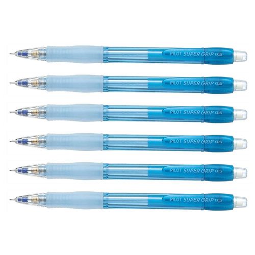 Pilot Lot De 6 Porte-Mines H-185 Rechargeable Néon 0,5 Mm Bleu