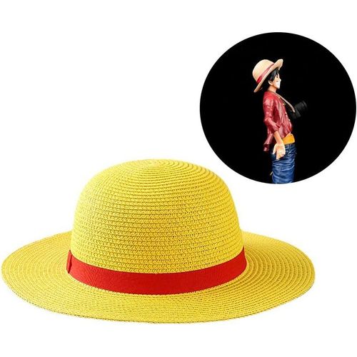 Chapeau De Paille - Multifonctionnel Crème Solaire Chapeau De Paille Cosplay Chapeau De Soleil Pour Enfants Adultes Jaune(S 50-52cm)