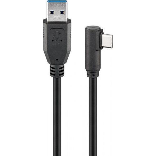 Cable Goobay Compatible Usb 2.0 Type A - C M/m Coudé 90° 1m (noir)