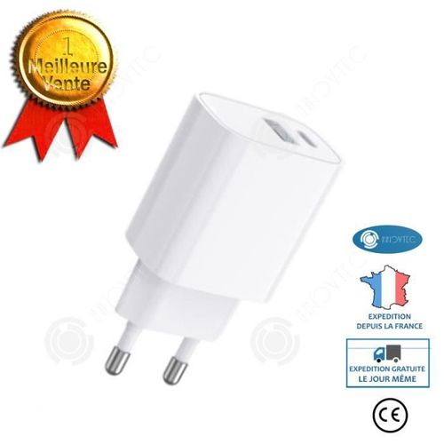Inn Tête De Charge Pd18w Chargeur De Charge Rapide Qc3.0 Adaptateur D'alimentation De Voyage Standard Européen 5v3a -White