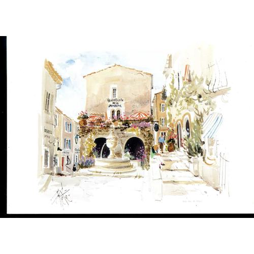 Carte Postale De Saint-Paul De Vence (Alpes Maritimes) Aquarelle De Michel Pelletier