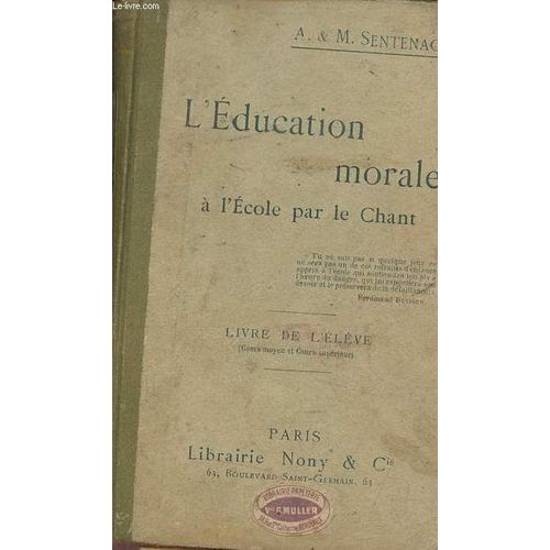 L Éducation Morale À L École Par Le Chant - Livre De L Élève (Cours Moyen Et Cours Supérieur).