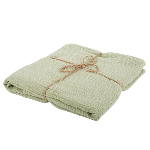 Nappe Gaze De Coton Lavable 1.3x2.4m Vert Sauge